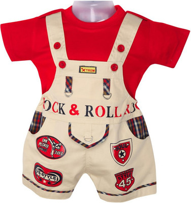 

Xtrem Romper For Boys & Girls Casual Printed Cotton(Beige, Pack of 1, Red