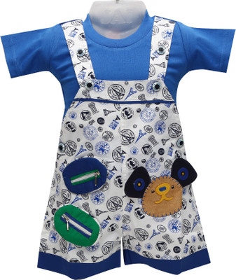 

Baloons Dungaree For Baby Boys & Baby Girls Casual Printed Cotton(Blue