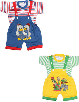 

Babeezworld Dungaree For Boys & Girls Casual Printed Cotton(Multicolor, Pack of 2, Multicolour