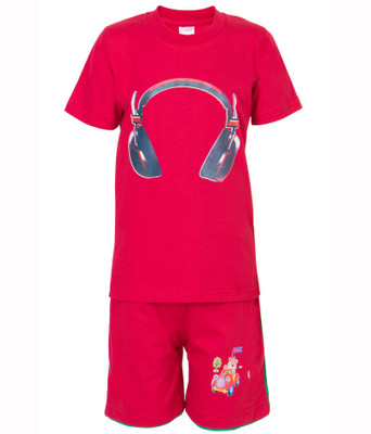 

Ultra Fit Romper For Boys Casual Self Design Cotton(Red)