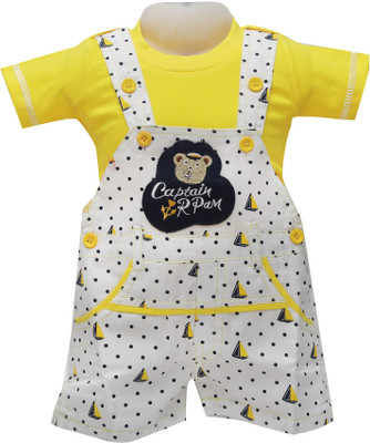 

Baloons Dungaree For Boys & Girls Casual Polka Print Cotton(Multicolor, Pack of 1, Yellow