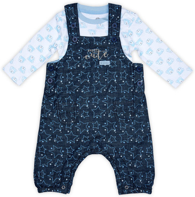 

FS Mini Klub Dungaree For Boys Printed Cotton(Blue, Pack of 1