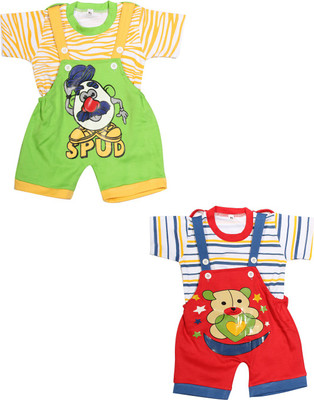 

Babeezworld Dungaree For Boys & Girls Casual Printed Cotton(Multicolor, Pack of 2, Multicolour