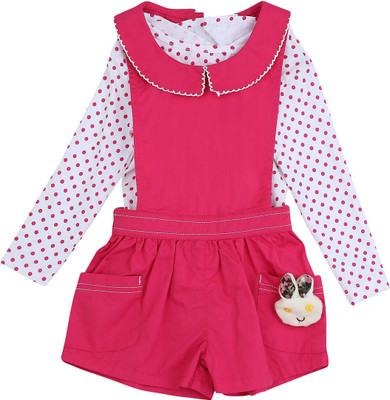 

Life by Shoppers Stop Romper For Girls Casual Polka Print Cotton(Pink, Pack of 1, Fuchsia