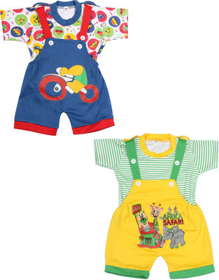 

Babeezworld Dungaree For Boys & Girls Casual Printed Cotton(Multicolor, Pack of 2, Multicolour