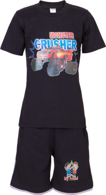

Ultra Fit Romper For Boys Casual Self Design Cotton(Black)