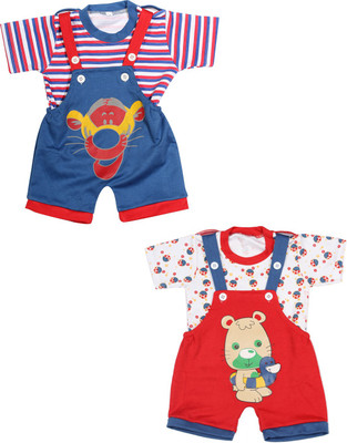 

Babeezworld Dungaree For Boys & Girls Casual Printed Cotton(Multicolor, Pack of 2, Multicolour