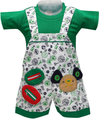 

Baloons Dungaree For Baby Boys & Baby Girls Casual Printed Cotton(Green
