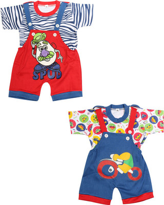 

Babeezworld Dungaree For Boys & Girls Casual Printed Cotton(Multicolor, Pack of 2, Multicolour