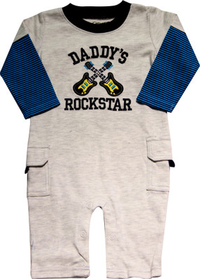 

Kiwi Romper For Boys & Girls Embroidered Cotton(Grey, Pack of 1, Grey with blue