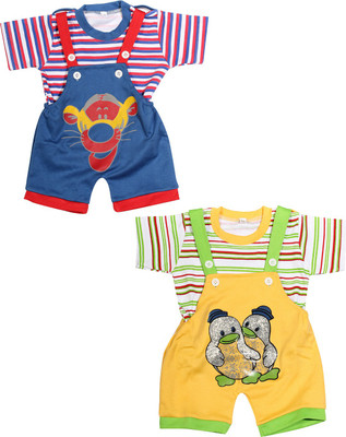 

Babeezworld Dungaree For Boys & Girls Casual Printed Cotton(Multicolor, Pack of 2, Multicolour