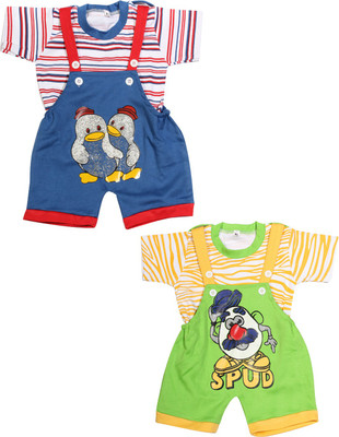 

Babeezworld Dungaree For Boys & Girls Casual Printed Cotton(Multicolor, Pack of 2, Multicolour
