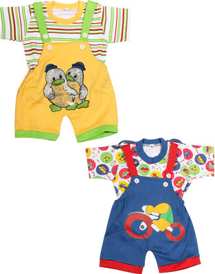 

Babeezworld Dungaree For Boys & Girls Casual Printed Cotton(Multicolor, Pack of 2, Multicolour