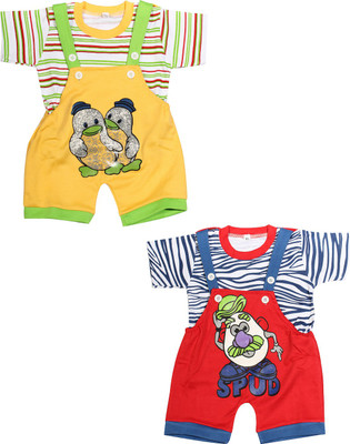 

Babeezworld Dungaree For Boys & Girls Casual Printed Cotton(Multicolor, Pack of 2, Multicolour
