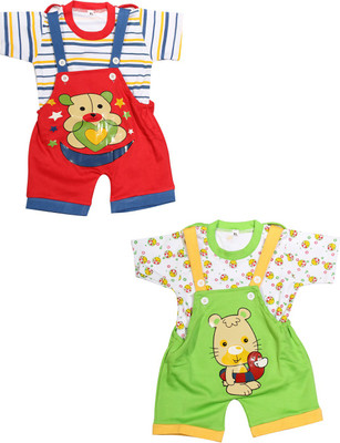 

Babeezworld Dungaree For Boys & Girls Casual Printed Cotton(Multicolor, Pack of 2, Multicolour