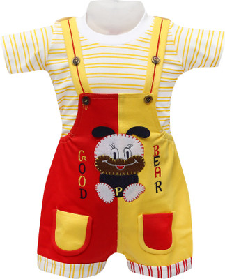 

Baloons Dungaree For Boys & Girls Casual Striped Cotton(Multicolor, Pack of 1, Yellow