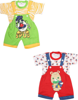

Babeezworld Dungaree For Boys & Girls Casual Printed Cotton(Multicolor, Pack of 2, Multicolour