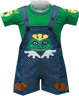 

Baloons Dungaree For Boys & Girls Party Applique Cotton(Multicolor, Pack of 1, Green