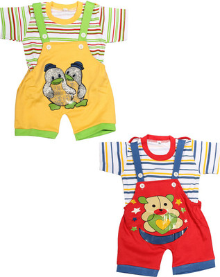 

Babeezworld Dungaree For Boys & Girls Casual Printed Cotton(Multicolor, Pack of 2, Multicolour