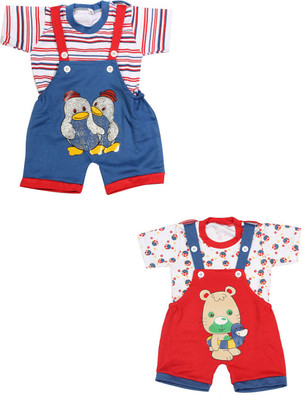 

Babeezworld Dungaree For Boys & Girls Casual Printed Cotton(Multicolor, Pack of 2, Multicolour
