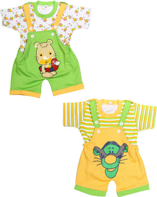 

Babeezworld Dungaree For Boys & Girls Casual Printed Cotton(Multicolor, Pack of 2, Multicolour