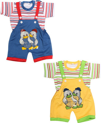 

Babeezworld Dungaree For Boys & Girls Casual Printed Cotton(Multicolor, Pack of 2, Multicolour