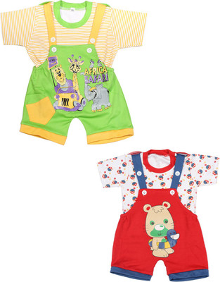 

Babeezworld Dungaree For Boys & Girls Casual Printed Cotton(Multicolor, Pack of 2, Multicolour