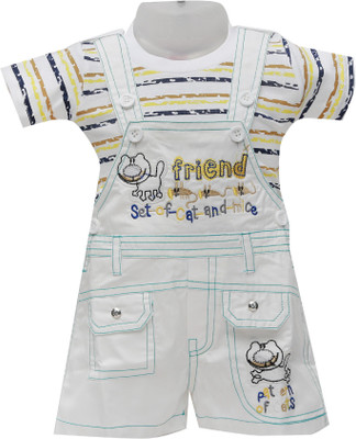 

Baloons Dungaree For Boys & Girls Casual Embroidered Cotton(Multicolor, Pack of 1, White