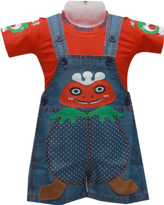 

Baloons Dungaree For Boys & Girls Party Applique Cotton(Multicolor, Pack of 1, Red