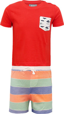 Kothari Boys Solid Cotton T Shirt(Red, Pack of 1