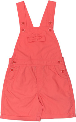 

Childkraft Dungaree For Girls Solid Cotton(Orange, Pack of 1, Coral