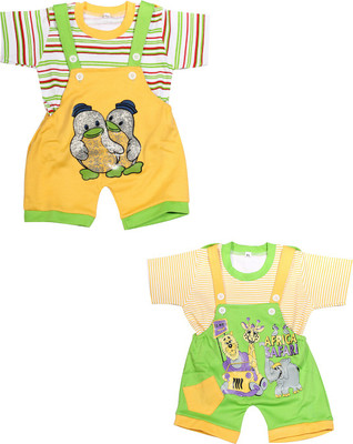 

Babeezworld Dungaree For Boys & Girls Casual Printed Cotton(Multicolor, Pack of 2, Multicolour