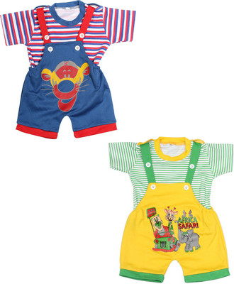 

Babeezworld Dungaree For Boys & Girls Casual Printed Cotton(Multicolor, Pack of 2, Multicolour