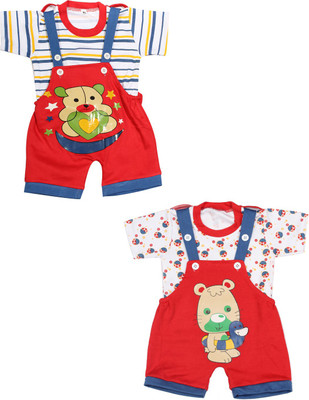 

Babeezworld Dungaree For Boys & Girls Casual Printed Cotton(Multicolor, Pack of 2, Multicolour