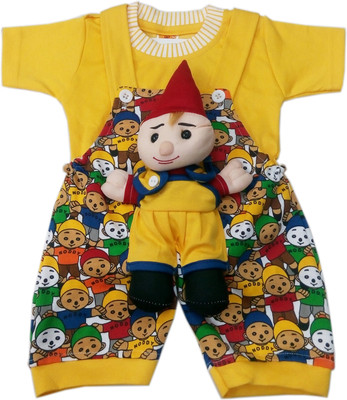 

Squnibee Dungaree For Boys Casual Printed Cotton(Multicolor, Pack of 1, Yellow