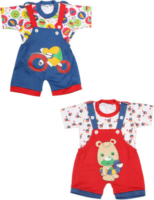 

Babeezworld Dungaree For Boys & Girls Casual Printed Cotton(Multicolor, Pack of 2, Multicolour