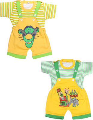 

Babeezworld Dungaree For Boys & Girls Casual Printed Cotton(Multicolor, Pack of 2, Multicolour