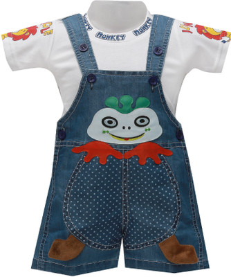 

Baloons Dungaree For Boys & Girls Party Applique Cotton(Multicolor, Pack of 1, White
