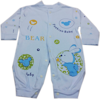 

Squnibee Romper For Boys Casual Printed Cotton Lycra Blend(Blue, Pack of 1