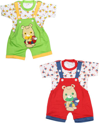 

Babeezworld Dungaree For Boys & Girls Casual Printed Cotton(Multicolor, Pack of 2, Multicolour