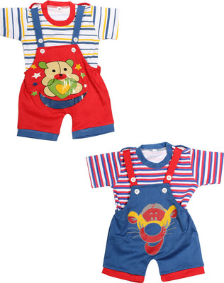 

Babeezworld Dungaree For Boys & Girls Casual Printed Cotton(Multicolor, Pack of 2, Multicolour