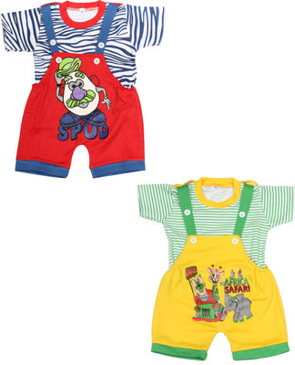 

Babeezworld Dungaree For Boys & Girls Casual Printed Cotton(Multicolor, Pack of 2, Multicolour
