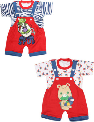 

Babeezworld Dungaree For Boys & Girls Casual Printed Cotton(Multicolor, Pack of 2, Multicolour