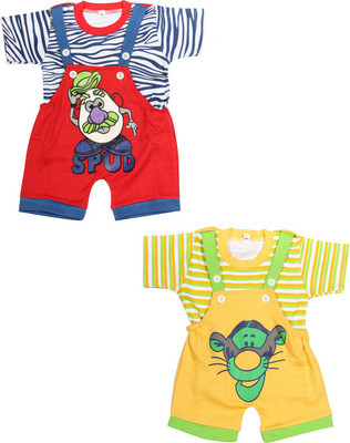 

Babeezworld Dungaree For Boys & Girls Casual Printed Cotton(Multicolor, Pack of 2, Multicolour
