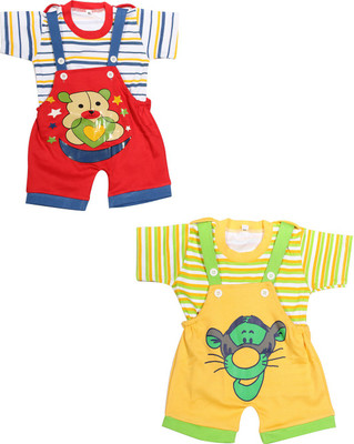 

Babeezworld Dungaree For Boys & Girls Casual Printed Cotton(Multicolor, Pack of 2, Multicolour
