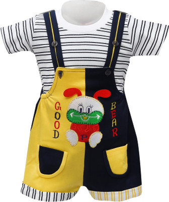 

Baloons Dungaree For Boys & Girls Casual Striped Cotton(Multicolor, Pack of 1, Blue