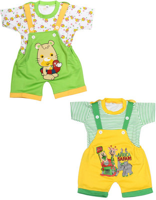 

Babeezworld Dungaree For Boys & Girls Casual Printed Cotton(Multicolor, Pack of 2, Multicolour