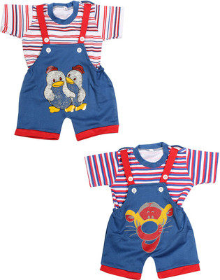 

Babeezworld Dungaree For Boys & Girls Casual Printed Cotton(Multicolor, Pack of 2, Multicolour