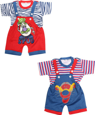 

Babeezworld Dungaree For Boys & Girls Casual Printed Cotton(Multicolor, Pack of 2, Multicolour