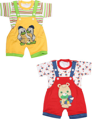 

Babeezworld Dungaree For Boys & Girls Casual Printed Cotton(Multicolor, Pack of 2, Multicolour